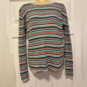 Cherokee Multicolor Striped Long Sleeve Top